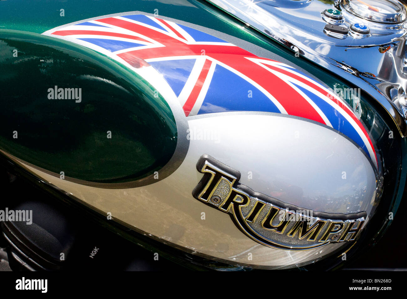 Un résumé de l'imaginer sur un réservoir de carburant moto Triumph Banque D'Images