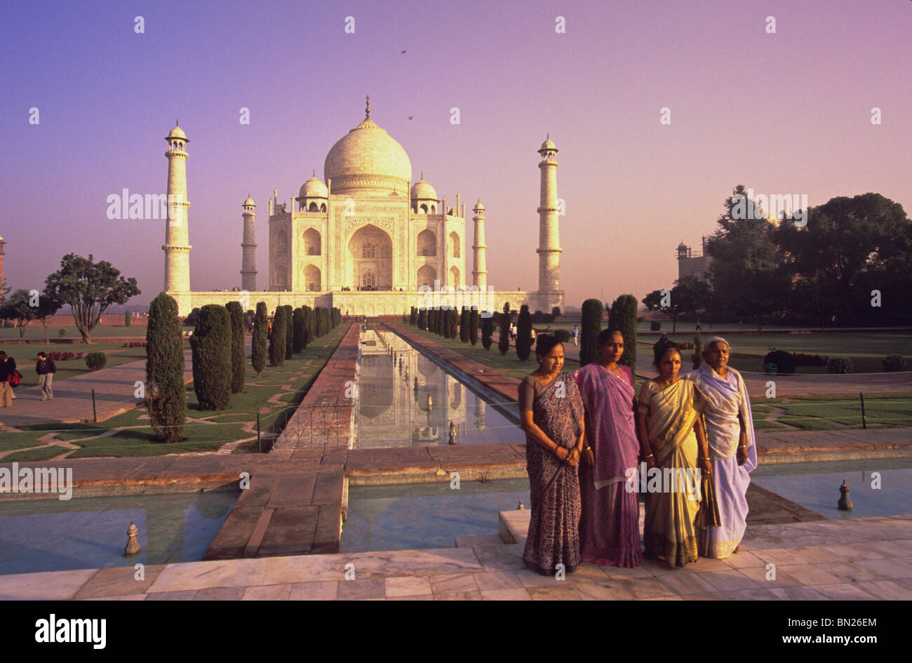 Le Taj Mahal construit par l'empereur Moghol Shah Jahan en mémoire de son épouse Mumtaz Mahal Banque D'Images