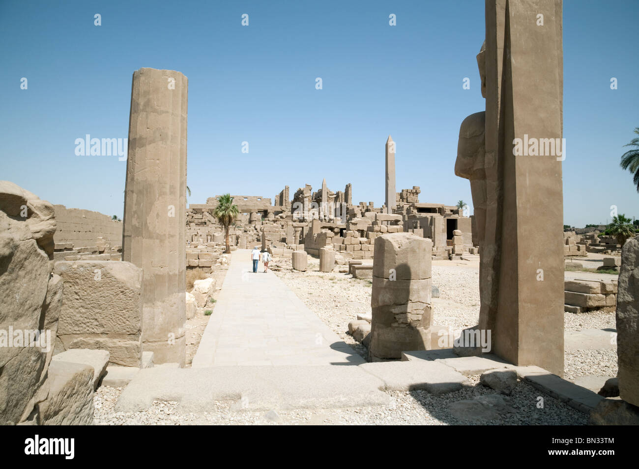 Les ruines de Grand Temple de Karnak à Louxor, Egypte Banque D'Images