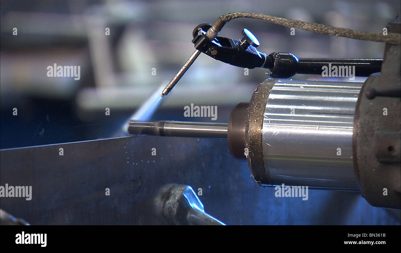 La soudure par agitation utilisé dans la fabrication des panneaux en aluminium qui va fabriquer l'étage supérieur d'Ares I canon Banque D'Images