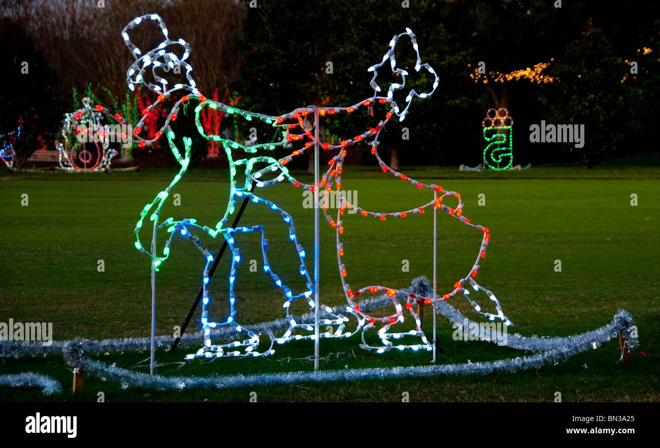 Affichage de l'éclairage de Noël dans un parc de la ville de Largo, Floride, USA Banque D'Images