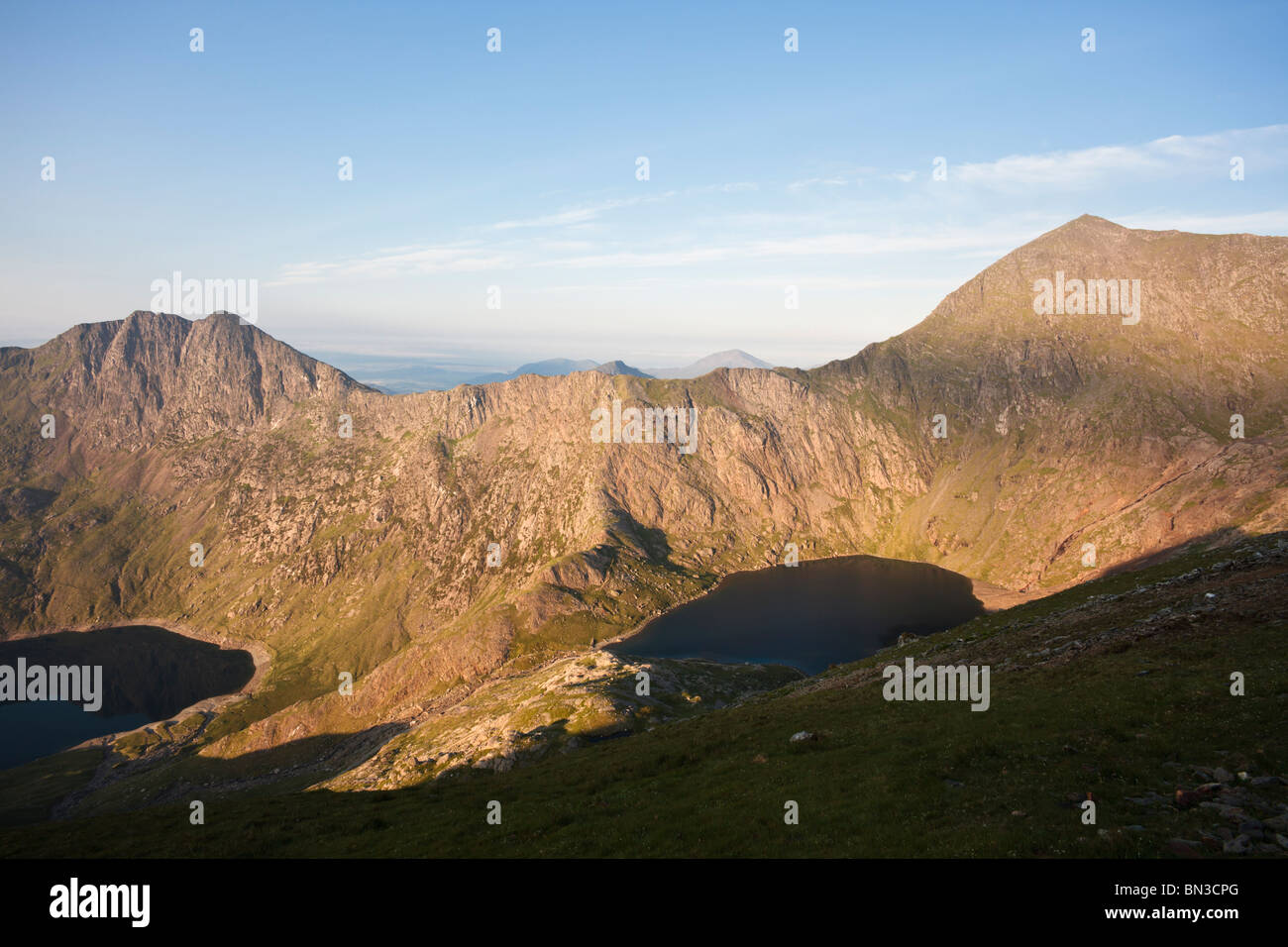 Snowdon et Y Lliwedd, Parc National de Snowdonia, le Nord du Pays de Galles Banque D'Images