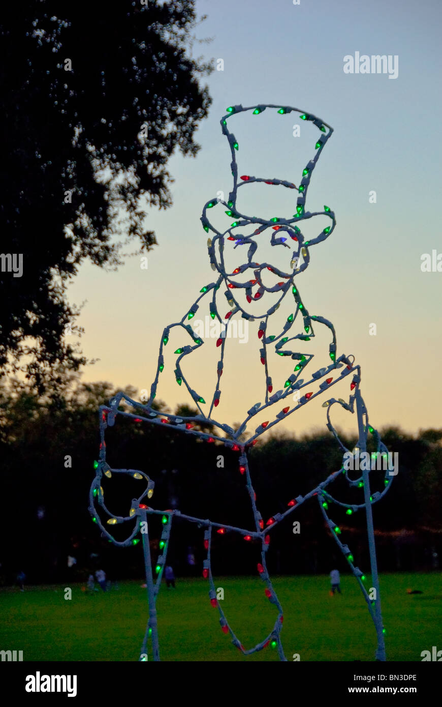 Affichage de l'éclairage de Noël dans un parc de la ville de Largo, Floride, USA Banque D'Images