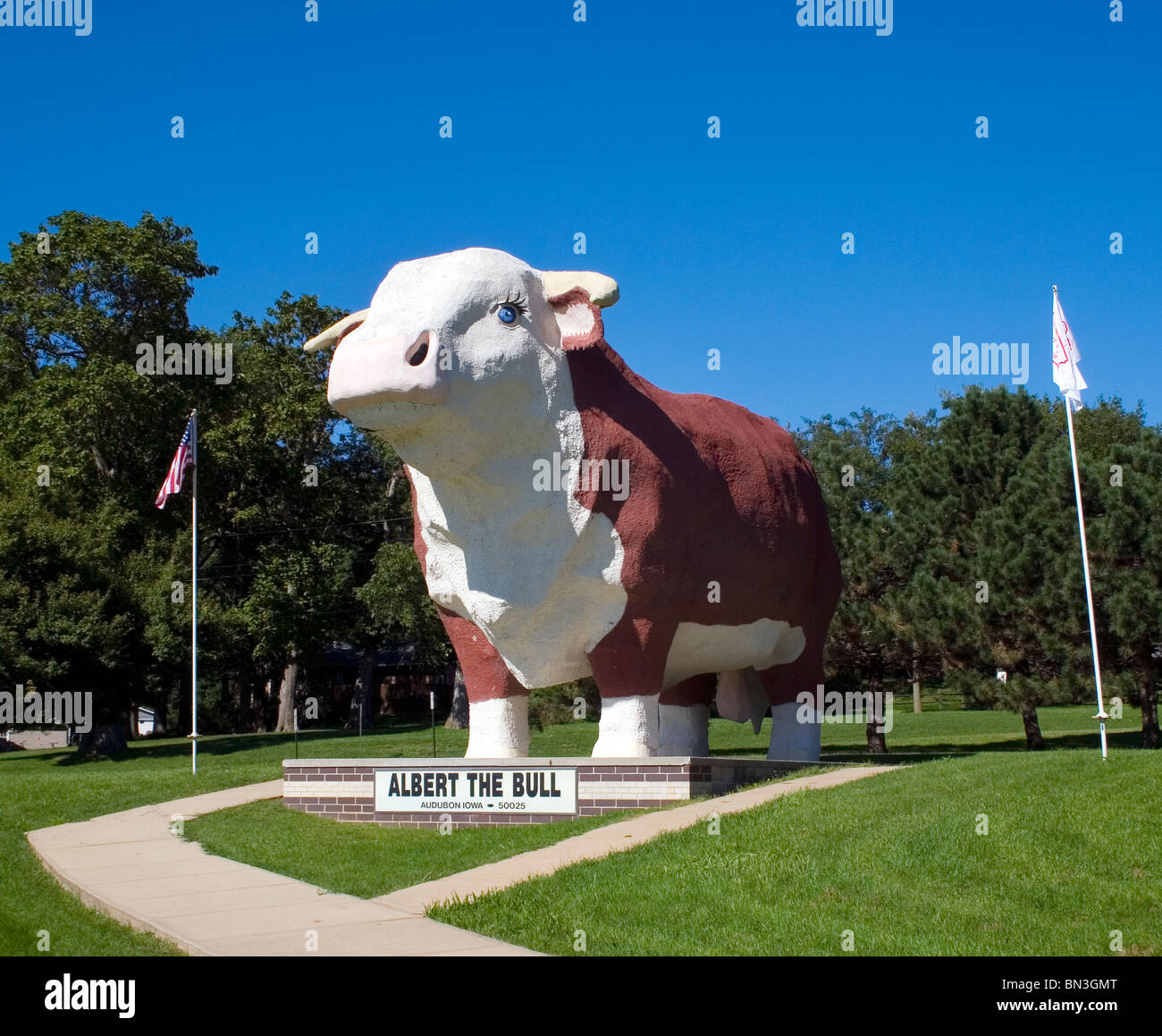 Albert la plus grande statue de Bull dans l'Iowa Audubon Banque D'Images