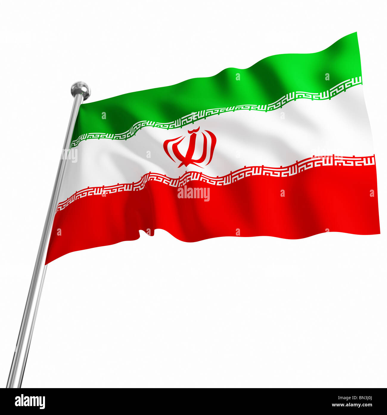 Image de l'Iran drapeau 3d sur fond blanc Banque D'Images