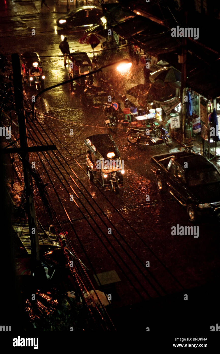 Street à Bangkok, Thaïlande, elevated view Banque D'Images