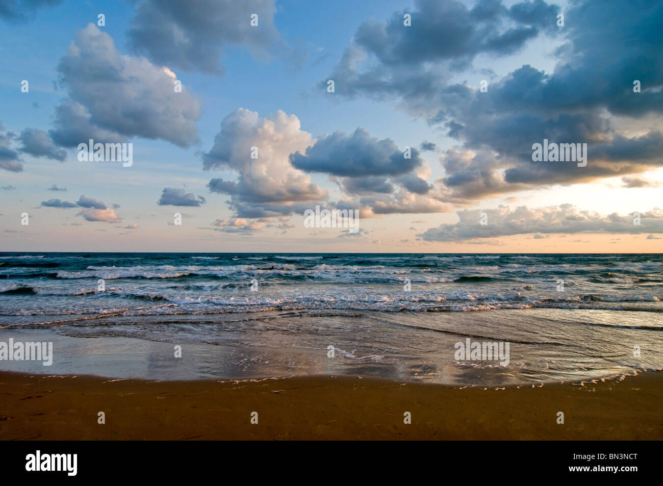 Plage de la mer Adriatique, Puglia, Italy, Europe Banque D'Images