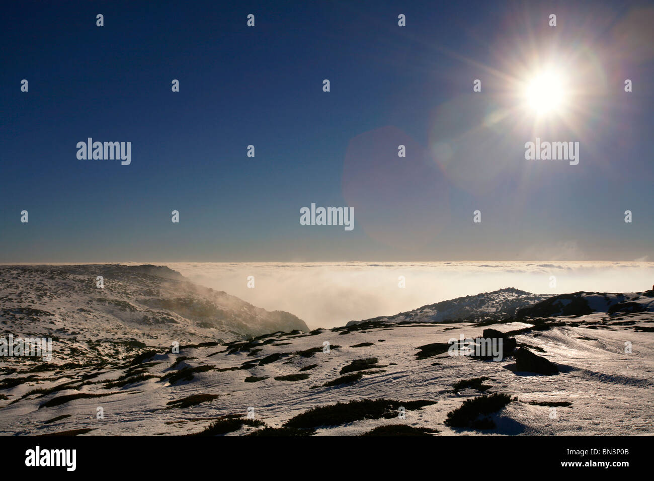 Neige dans la Serra da Estrela, Portugal Banque D'Images