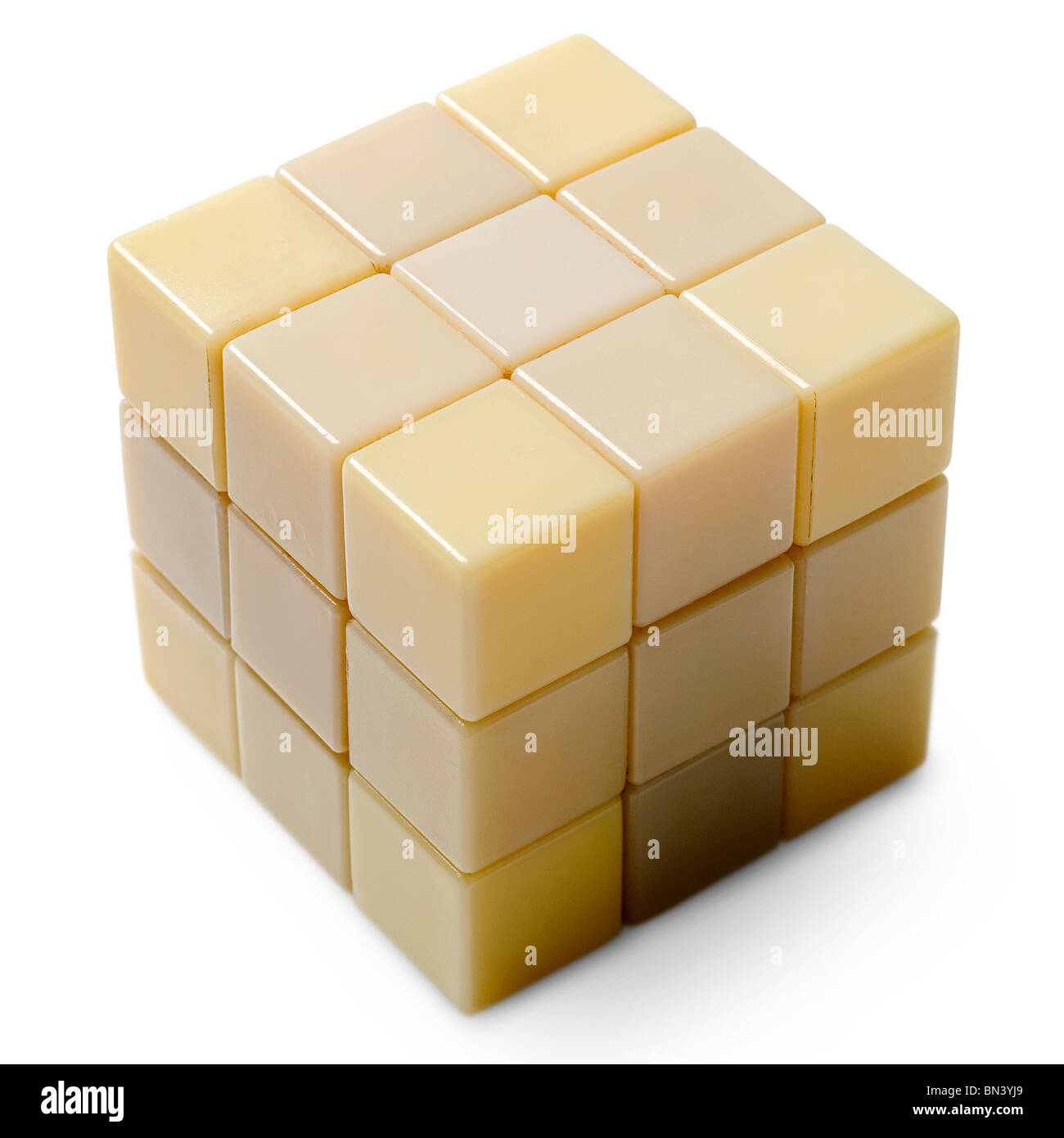 Cube magique en blanc sur blanc Banque D'Images