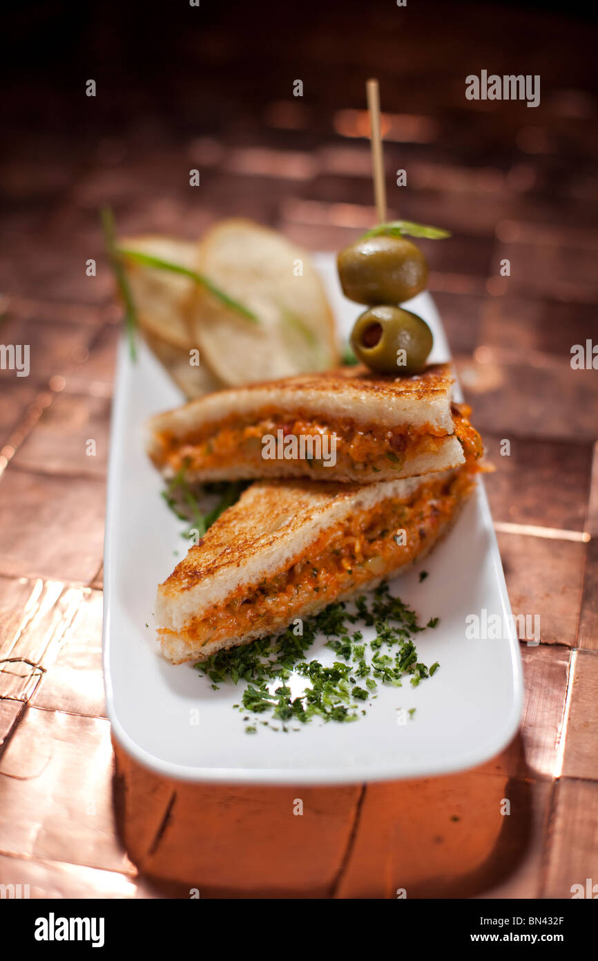 PImento Cheese Sandwich. Tourné à la rouille, Clarksdale, Mississippi Banque D'Images