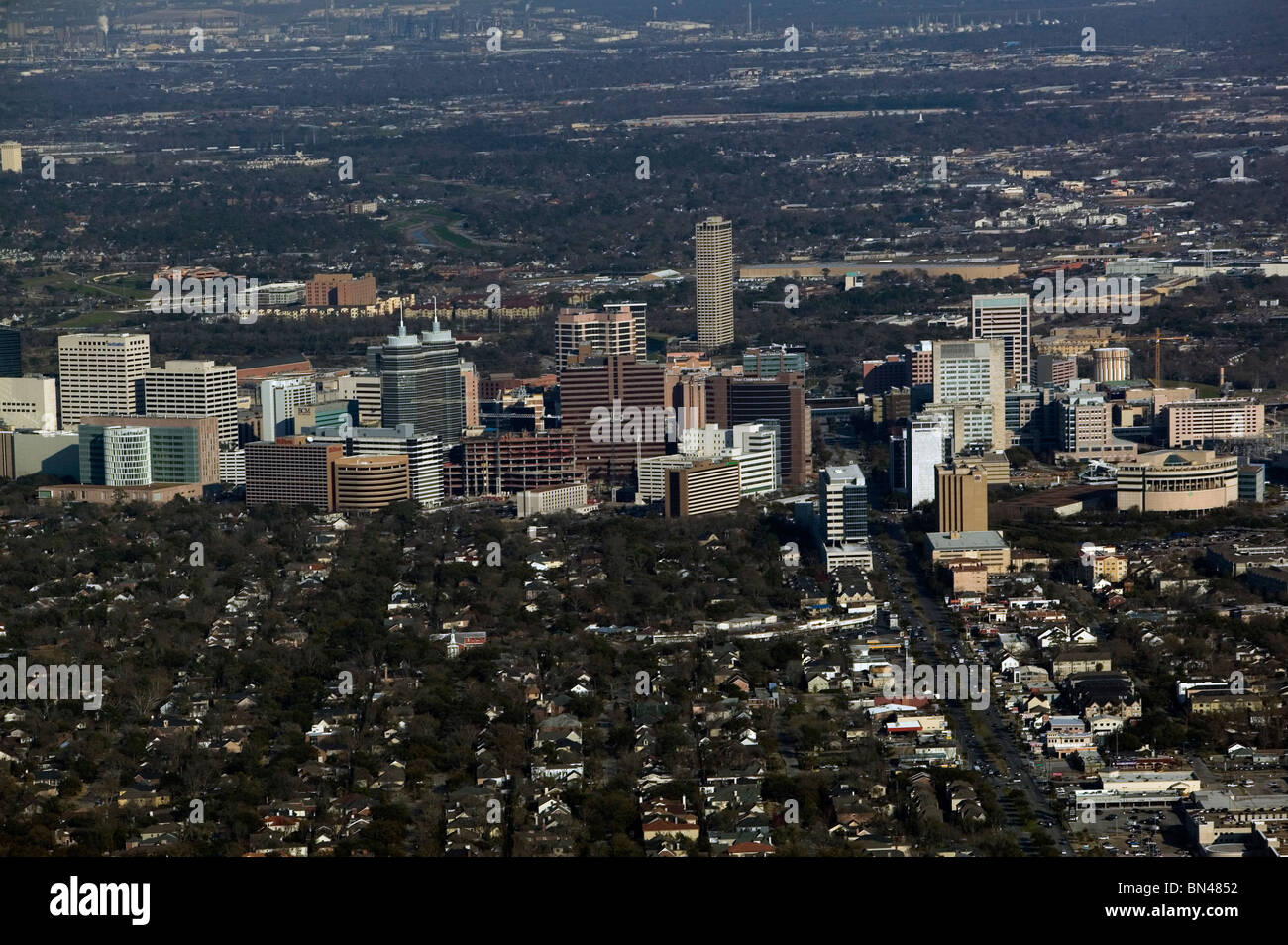 Vue aérienne au dessus du sud-est de Houston Texas Medical Center Banque D'Images