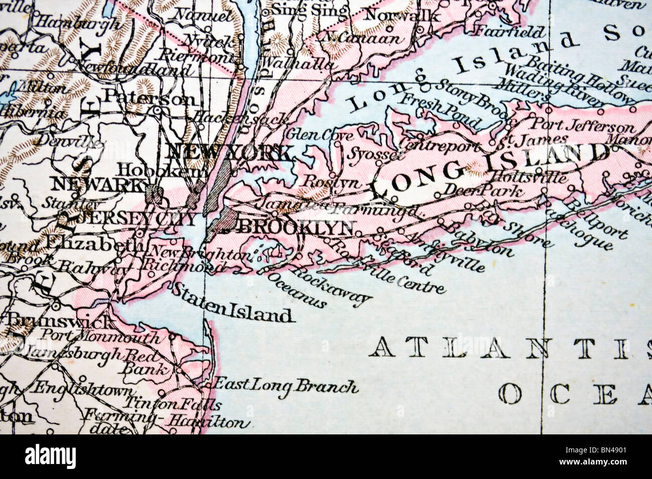 New york sur la carte du monde Banque de photographies et d’images à ...