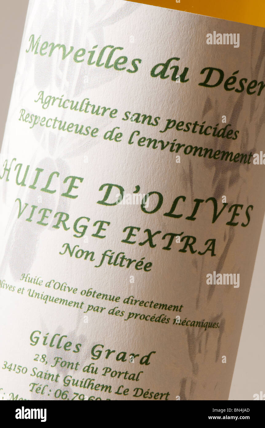 Bio, non filtrée, l'huile d'olive extra vierge Banque D'Images