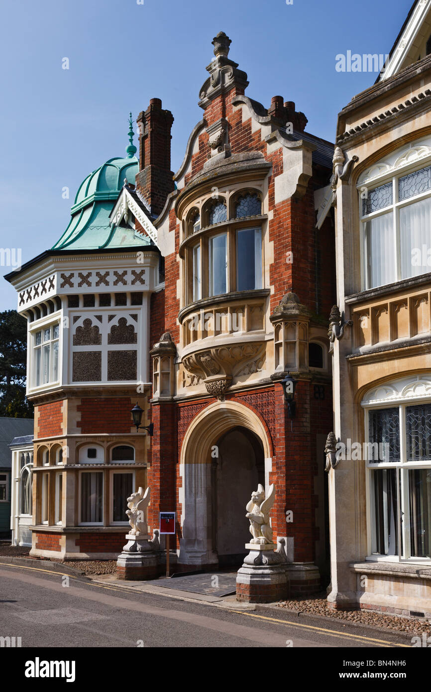 L'entrée de Bletchley Park à Milton Keynes, l'accueil de la guerre mondiale II code breakers. Banque D'Images