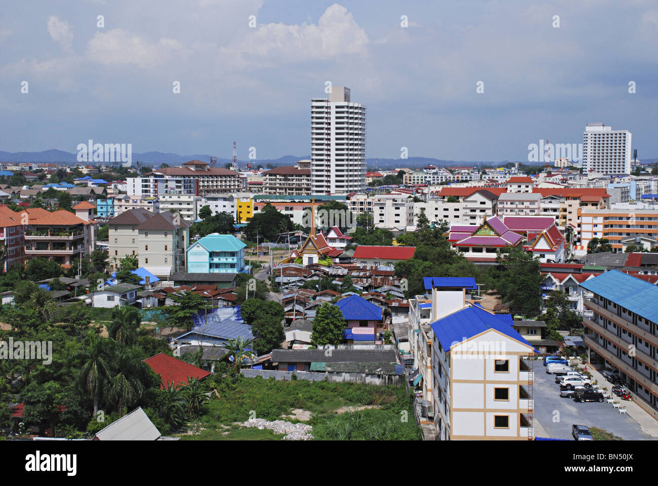Une vue de la ville de Pattaya, Thaïlande Banque D'Images