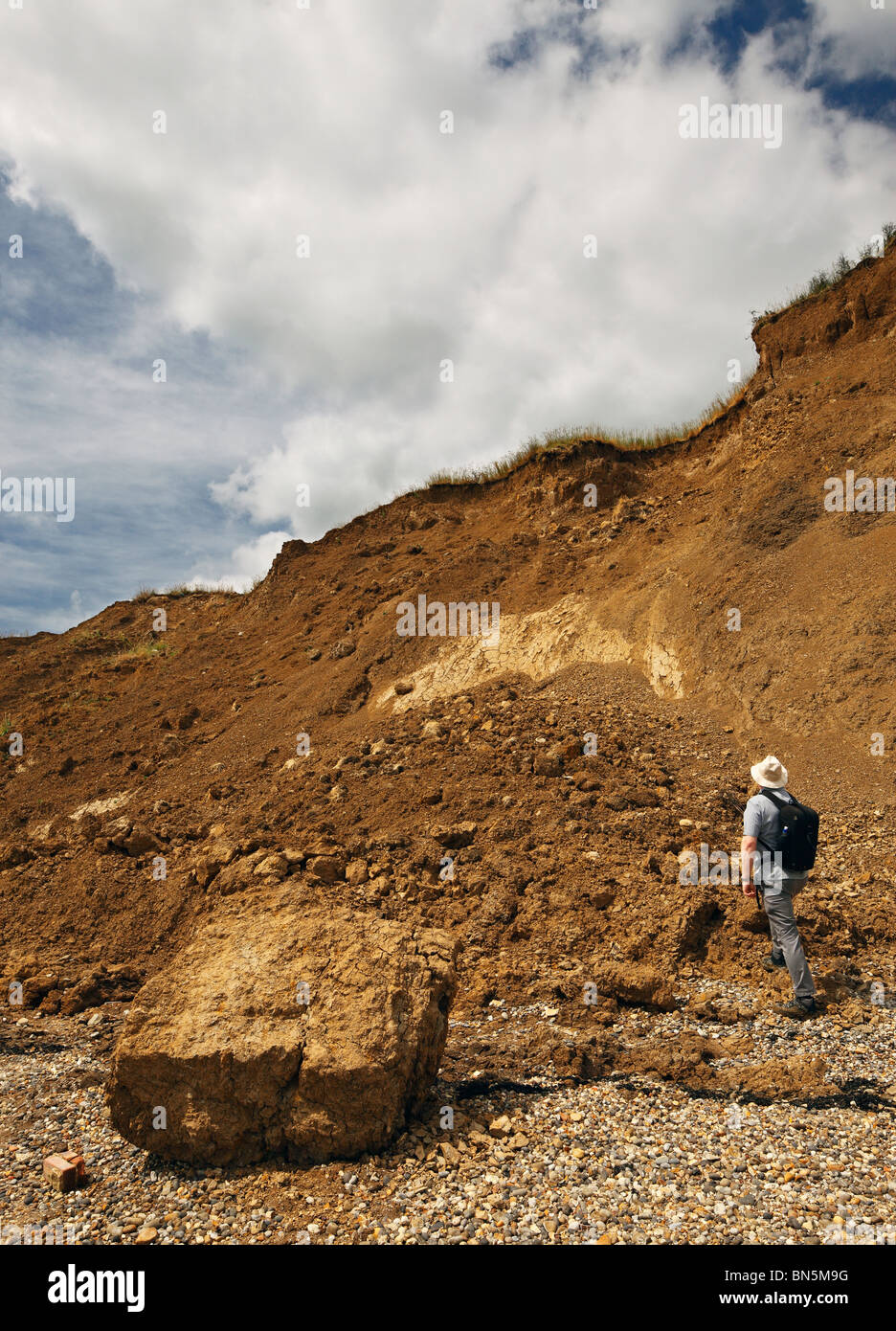 Glissement de terrain côtier. Banque D'Images