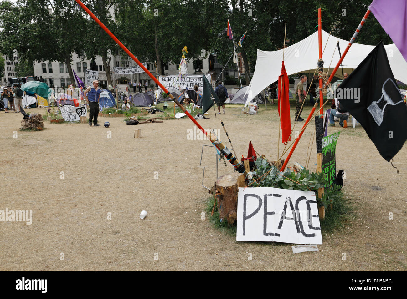 Le Camp de la paix l'ouverture, la place du Parlement. Banque D'Images