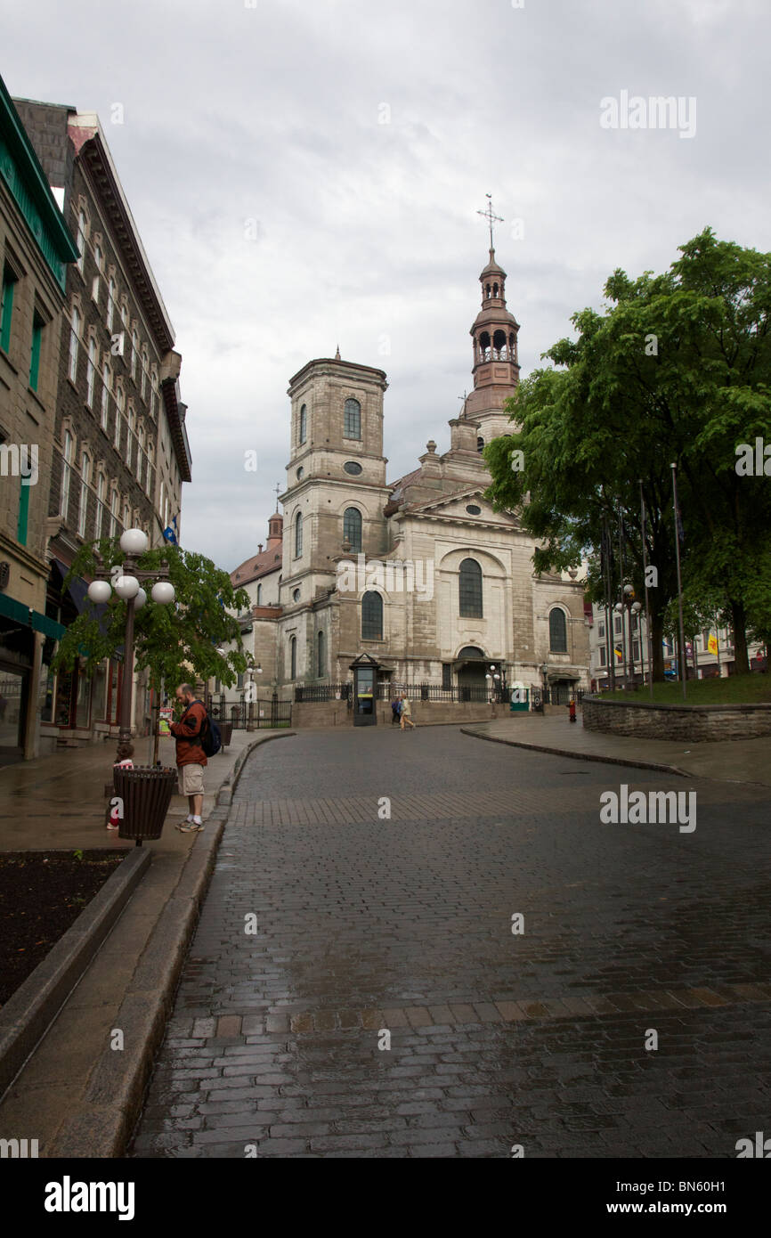 La Cathédrale Notre-Dame de Québec. La ville de Québec, Canada. Banque D'Images