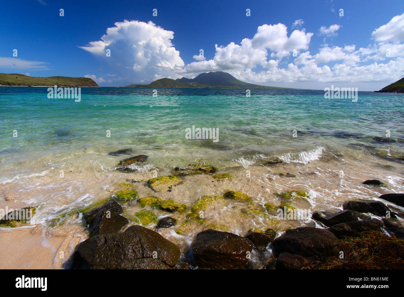 La majeure Bay Beach - St Kitts Banque D'Images