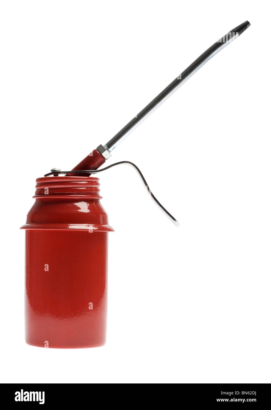 L'huile peut avec bec sur fond blanc Banque D'Images