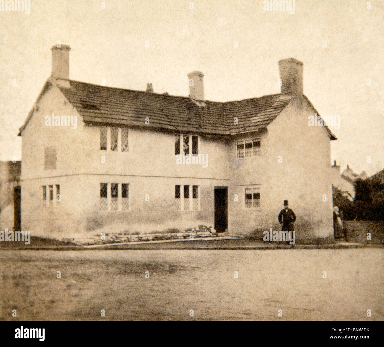 Royaume-uni, Angleterre, Cheshire, Prestbury, The Old School House, 1860 photographie victorienne Banque D'Images