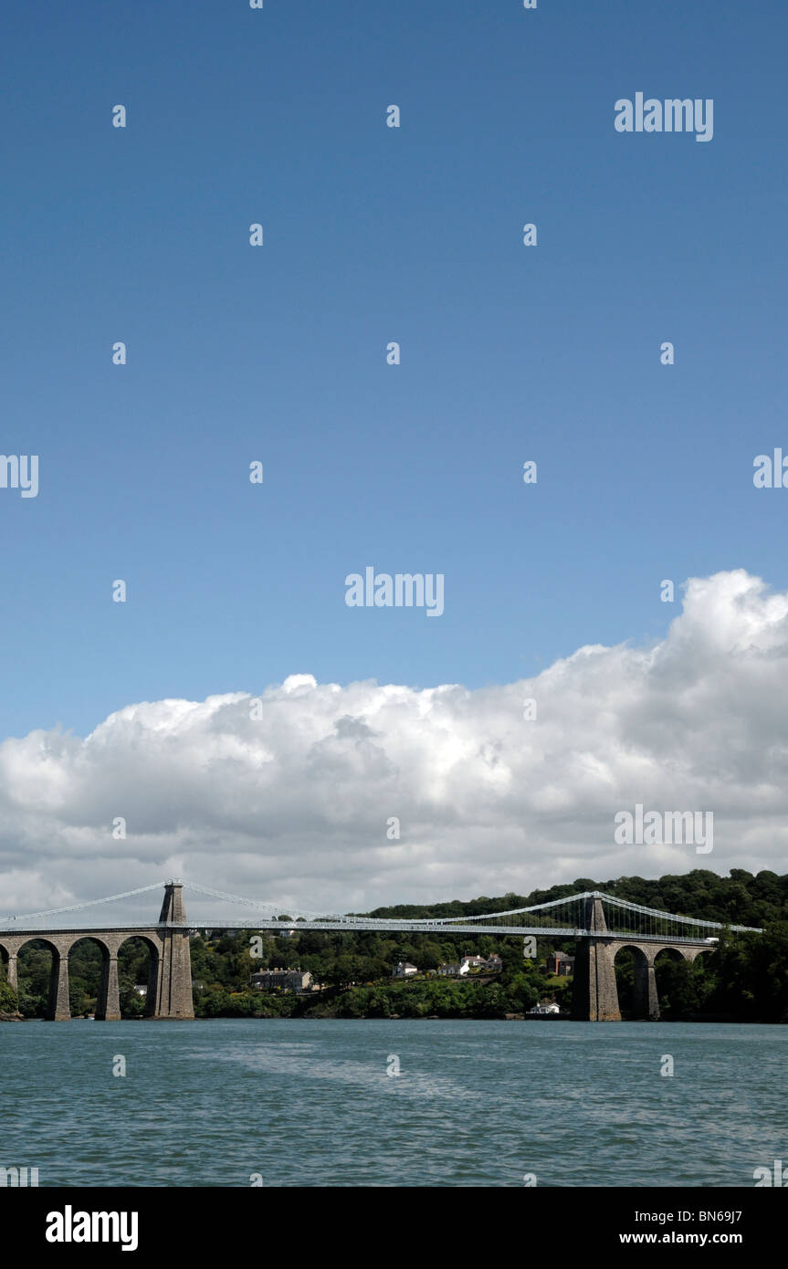 Pont suspendu de Menai North Wales UK Banque D'Images
