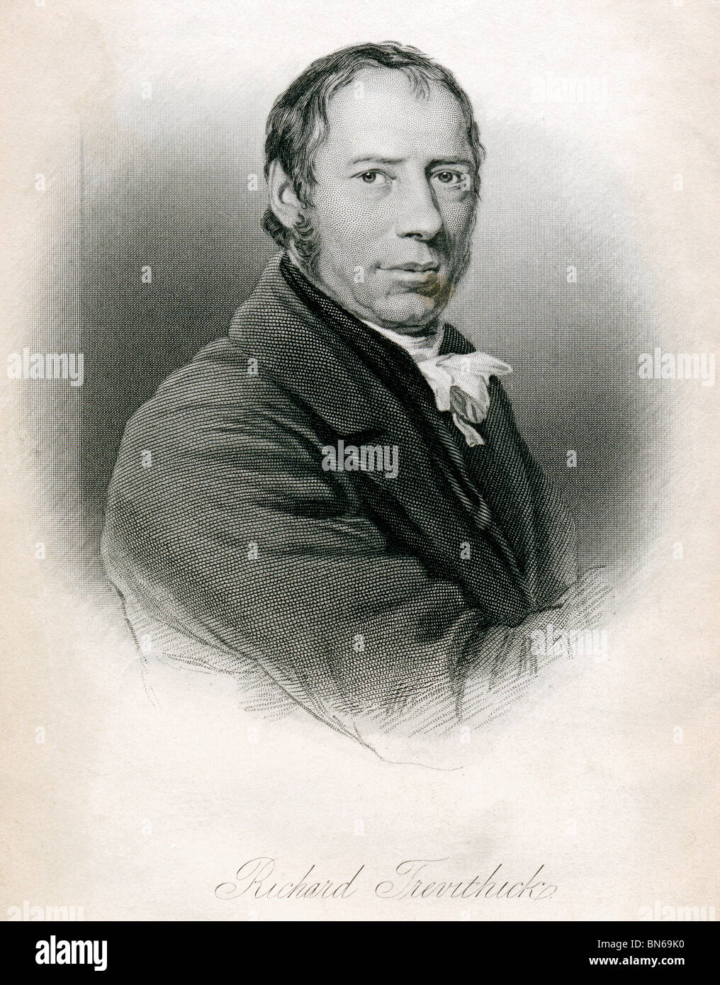 Richard Trevithick, 1771-1833, ingénieur des mines de Cornouailles et de l'inventeur, pionnier de la locomotion à vapeur sur le transport routier et ferroviaire Banque D'Images