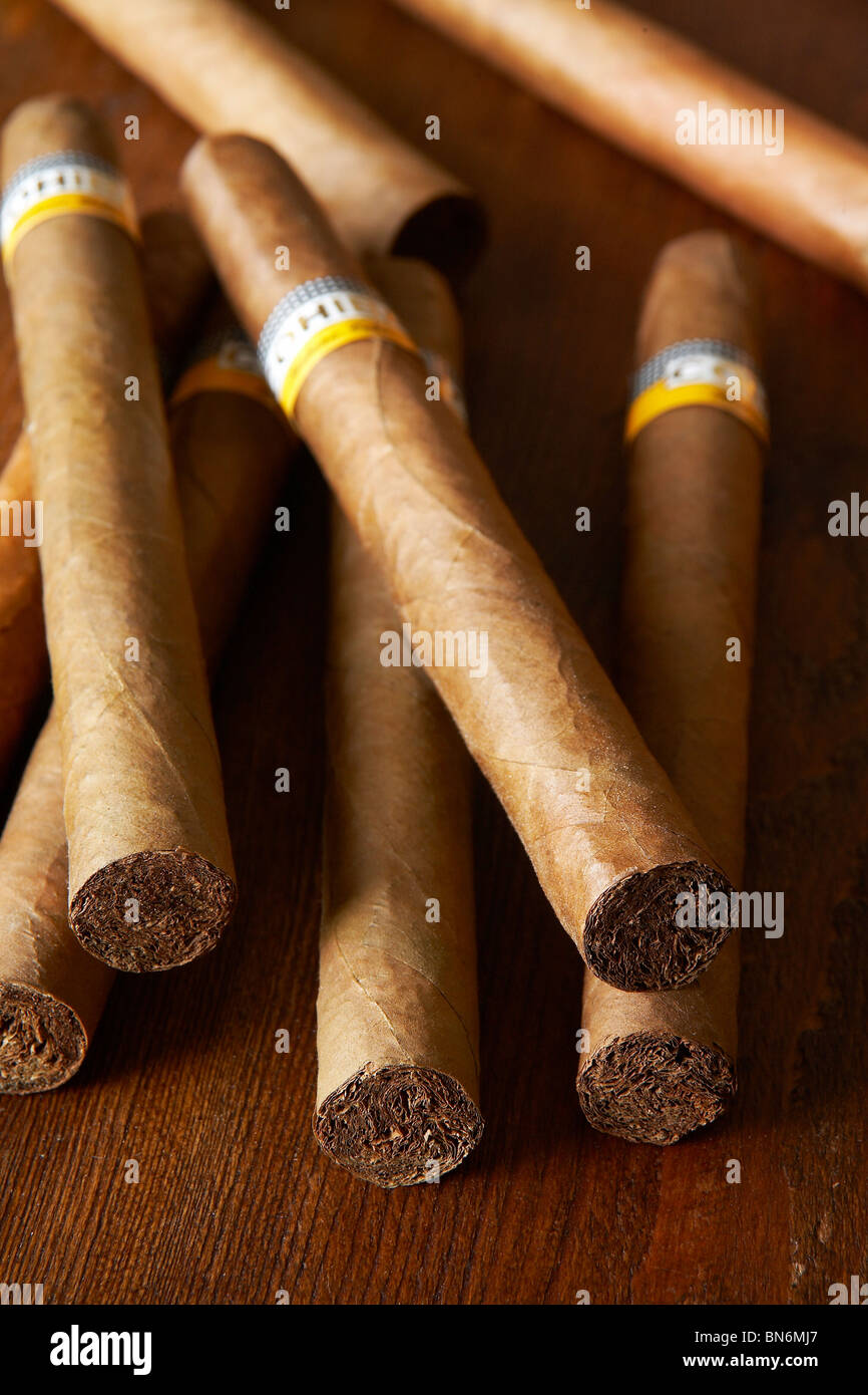 Gros cigares Cohiba cubain. Banque D'Images
