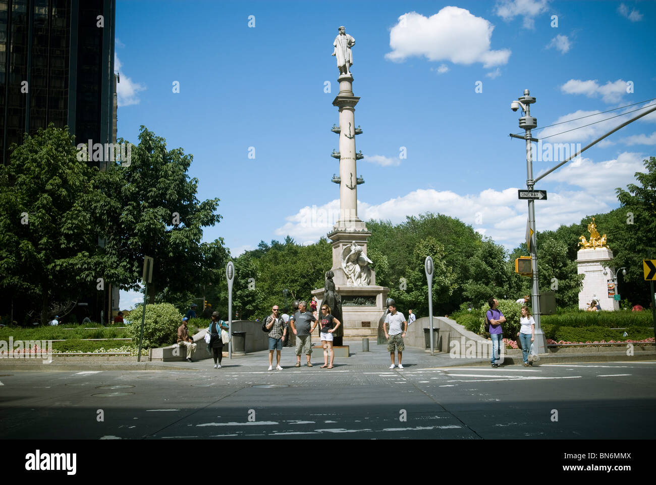 Columbus Circle à New York, le vendredi 2 juillet 2010. (© Richard B. Levine) Banque D'Images