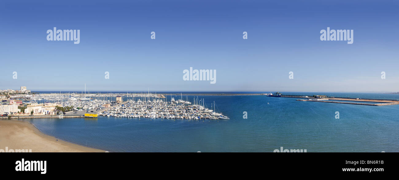Torrevieja Alicante vue aérienne Vue panoramique sur la mer Méditerranée et l'Espagne village Banque D'Images
