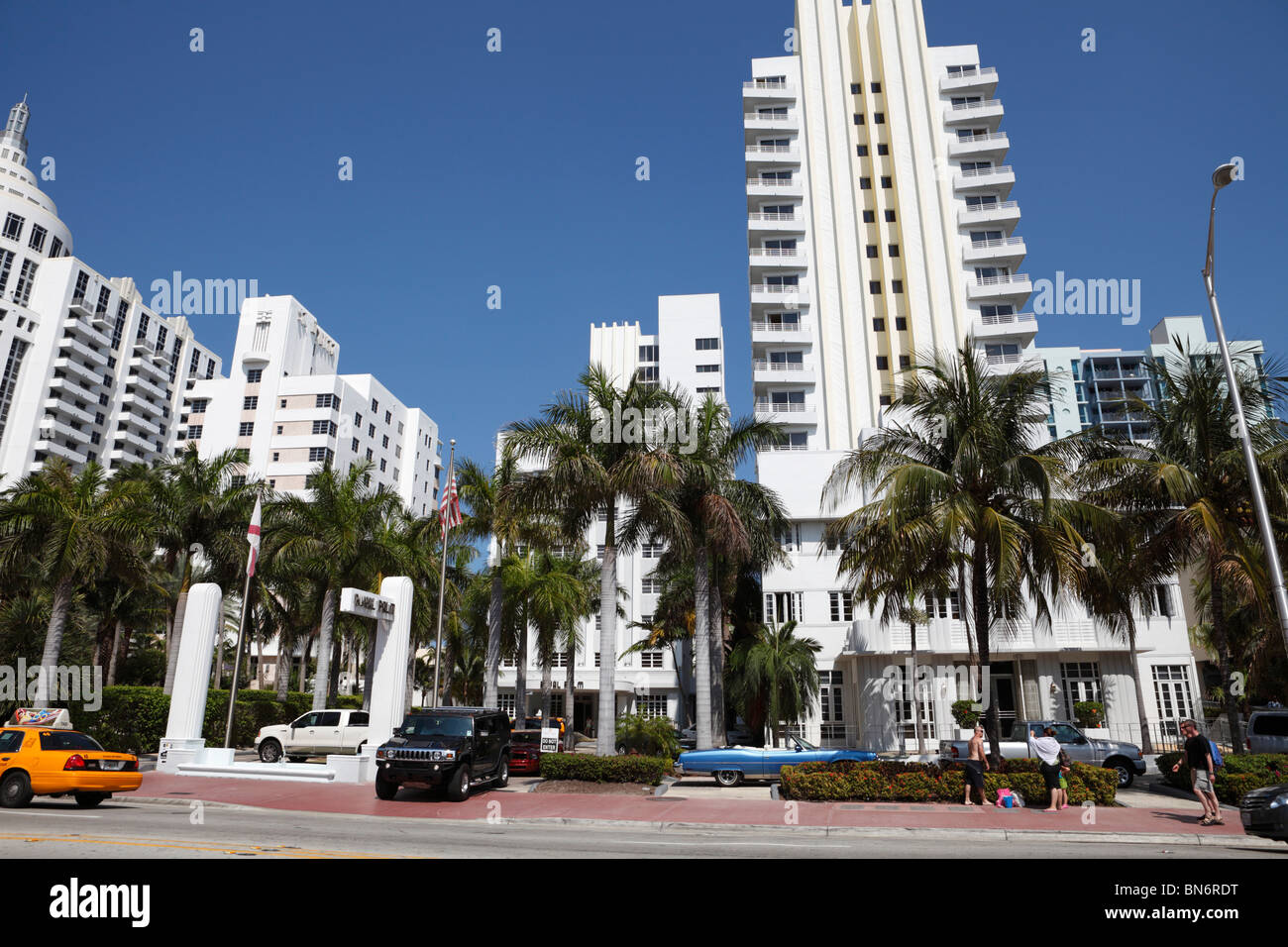 Miami South Beach sur Collins avenue Banque D'Images