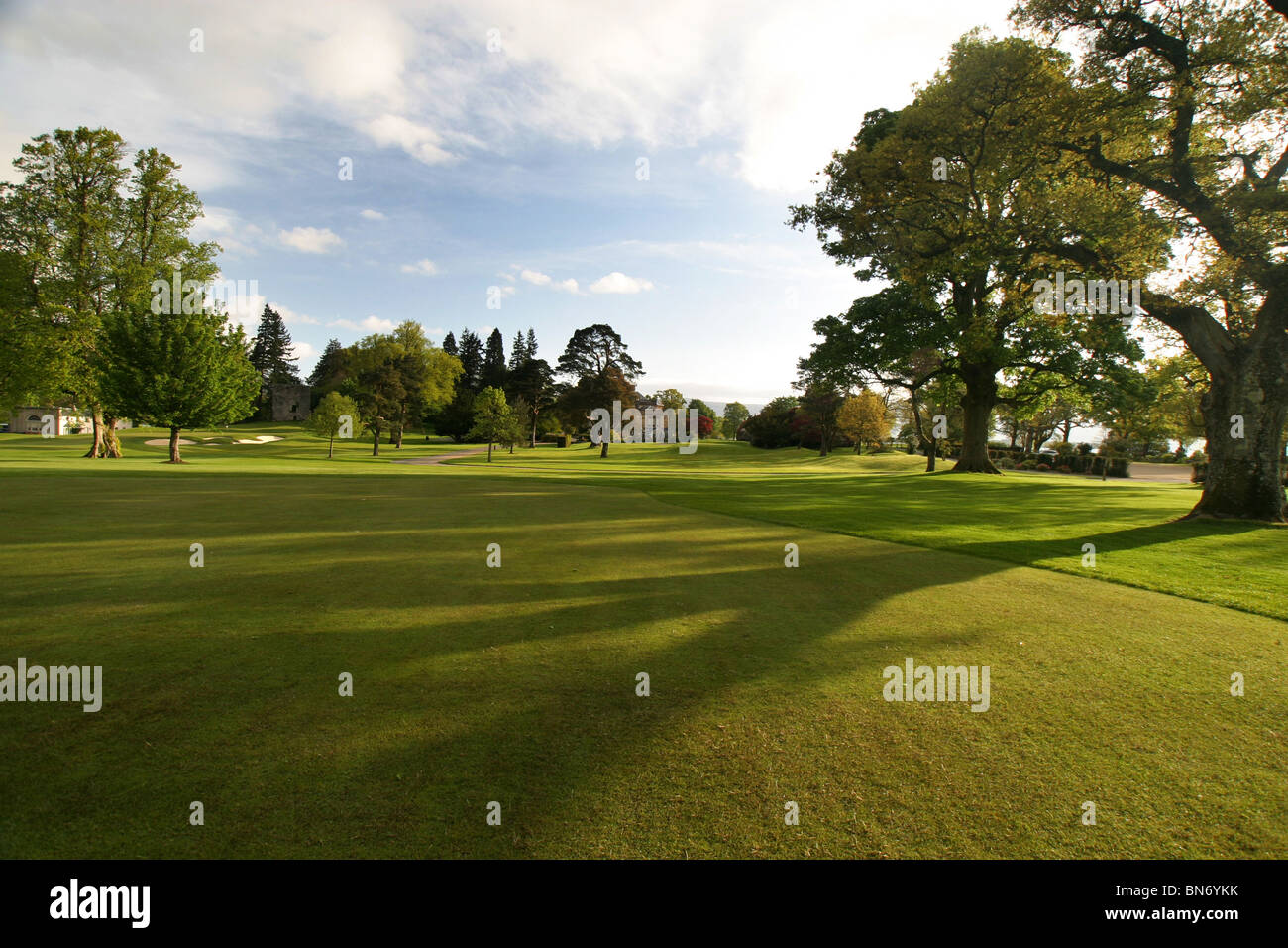 Loch Lomond Golf Course, Glasgow, Écosse Trou 9 trou Banque D'Images