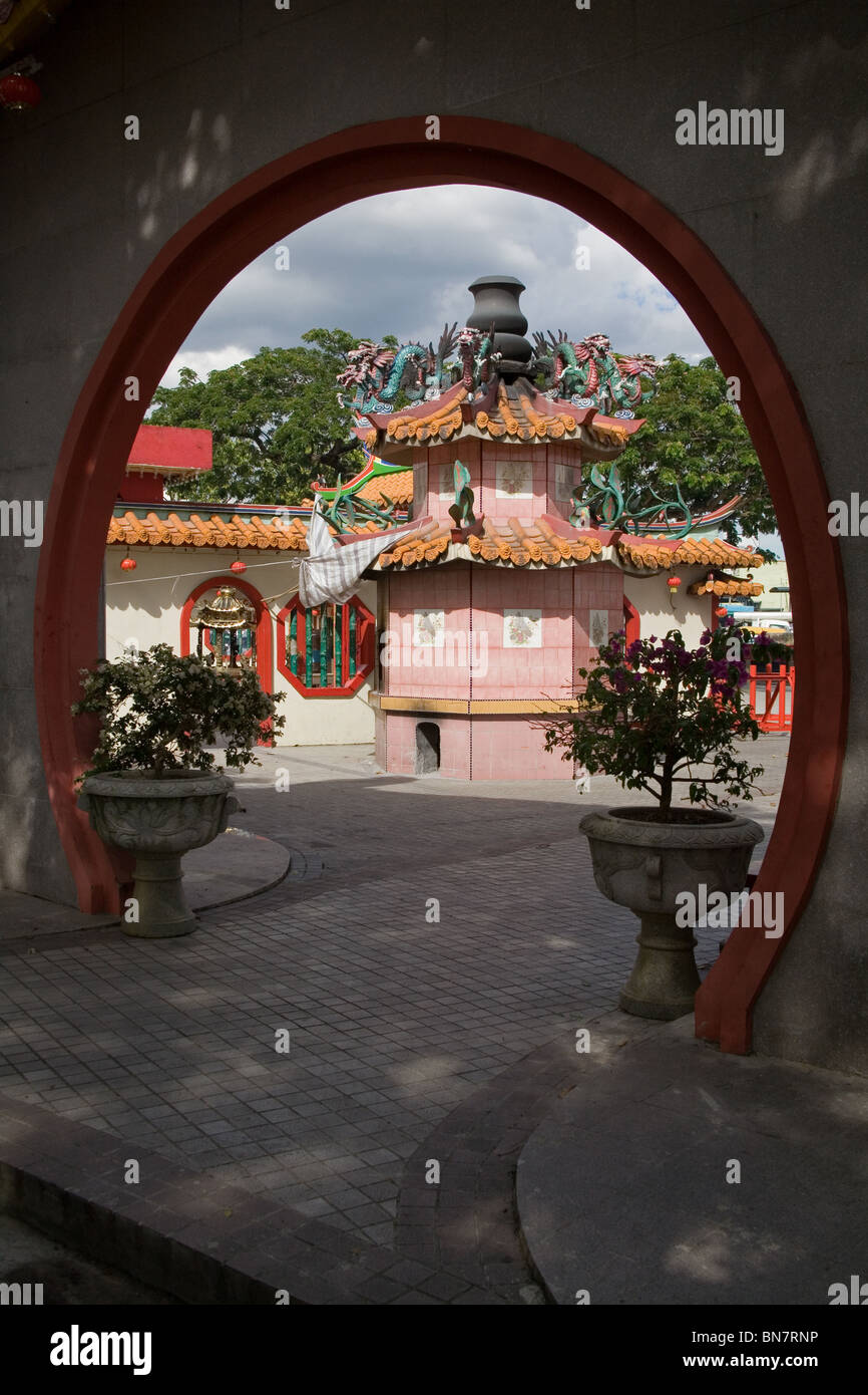 Ville de Sibu, Sarawak, Bornéo, Malaisie. Temple Tua Pek Kong Banque D'Images