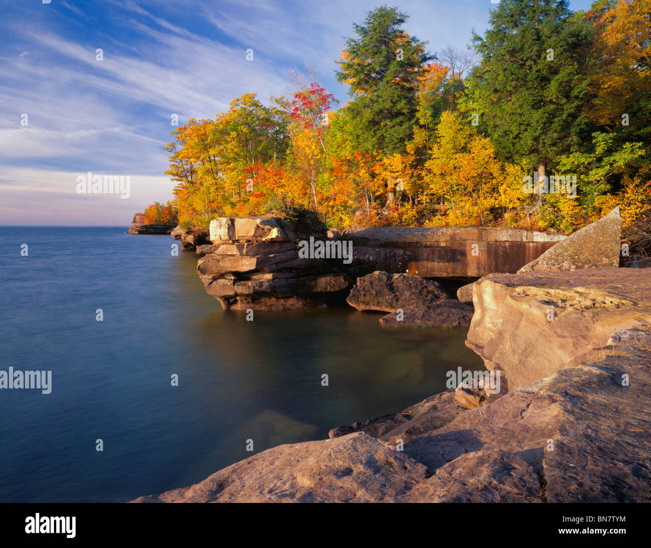 Parc d'état de Big Bay, WI : Big Bay Point sur Madeline Island, Îles Apostle, dans le lac Supérieur Banque D'Images