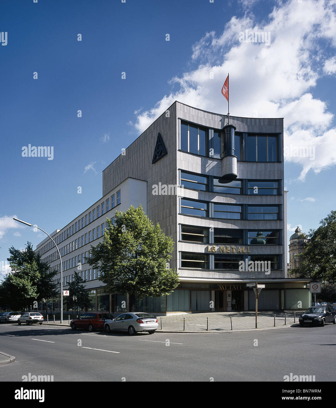 Bâtiment IGM Berlin. Siège d'IGM Industriegewerkshaft Metall construit par Eric Mendelsohn, 1928. Banque D'Images