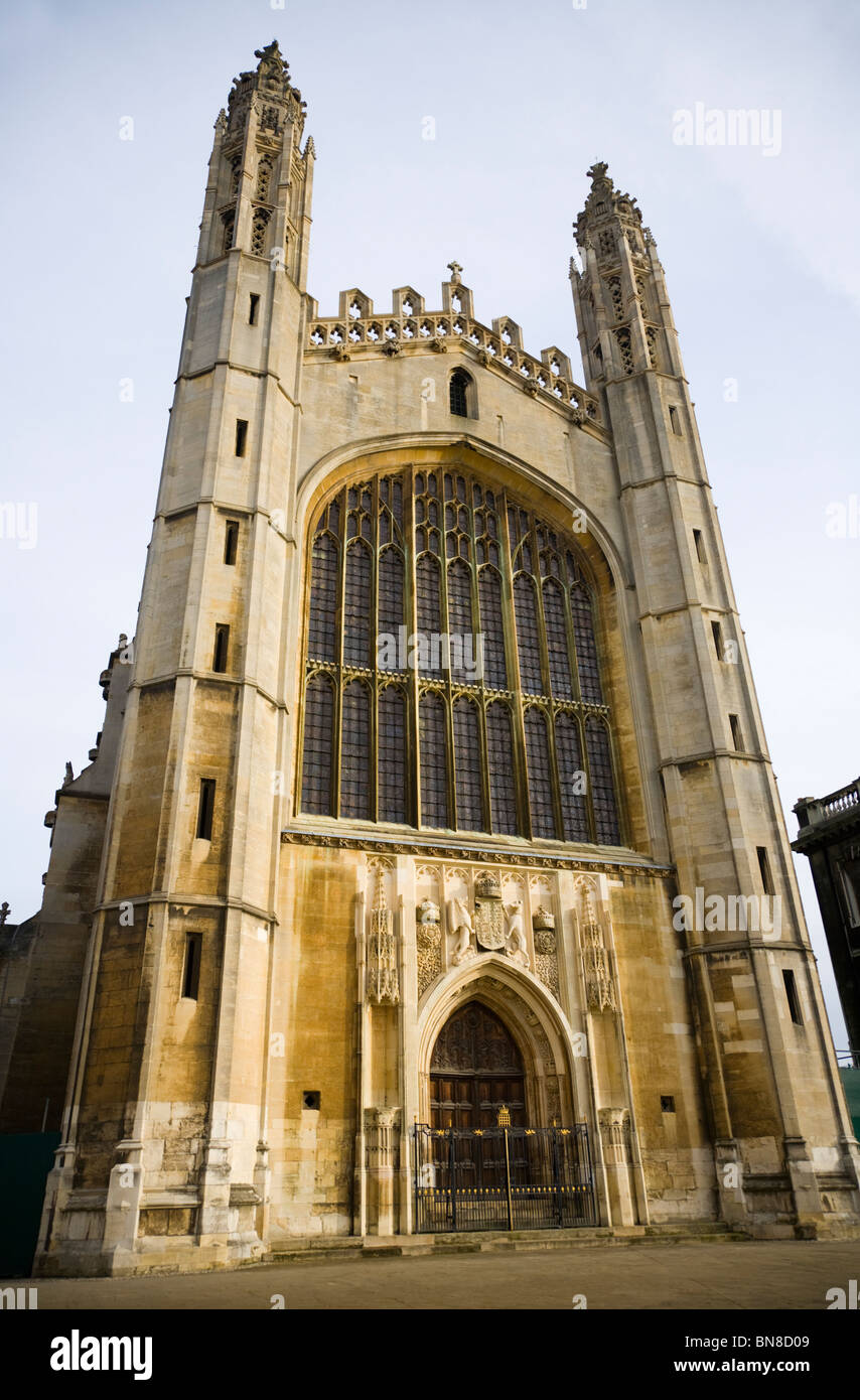 Façade ouest de King's College, Université de Cambridge. Vu de l'arrière. Banque D'Images