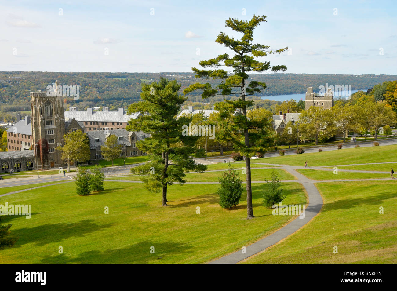 Campus de l'Université Cornell Pente Libe'Ithaca, New York Finger Lakes Region Banque D'Images