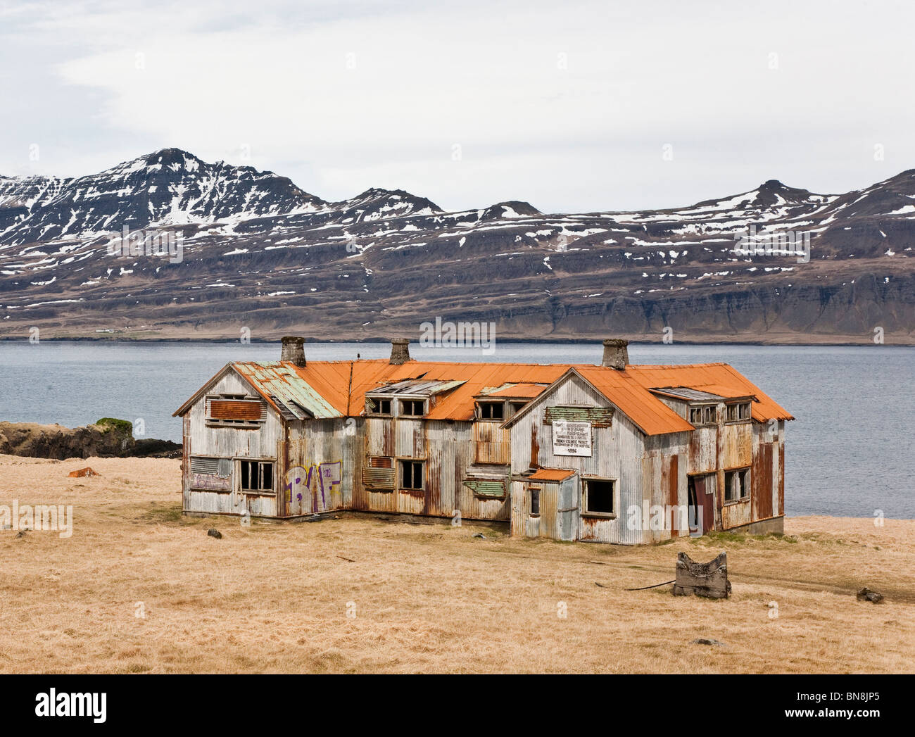 L'Hôpital français près de Vik, Fáskrúðsfjörður, est de l'Islande Banque D'Images