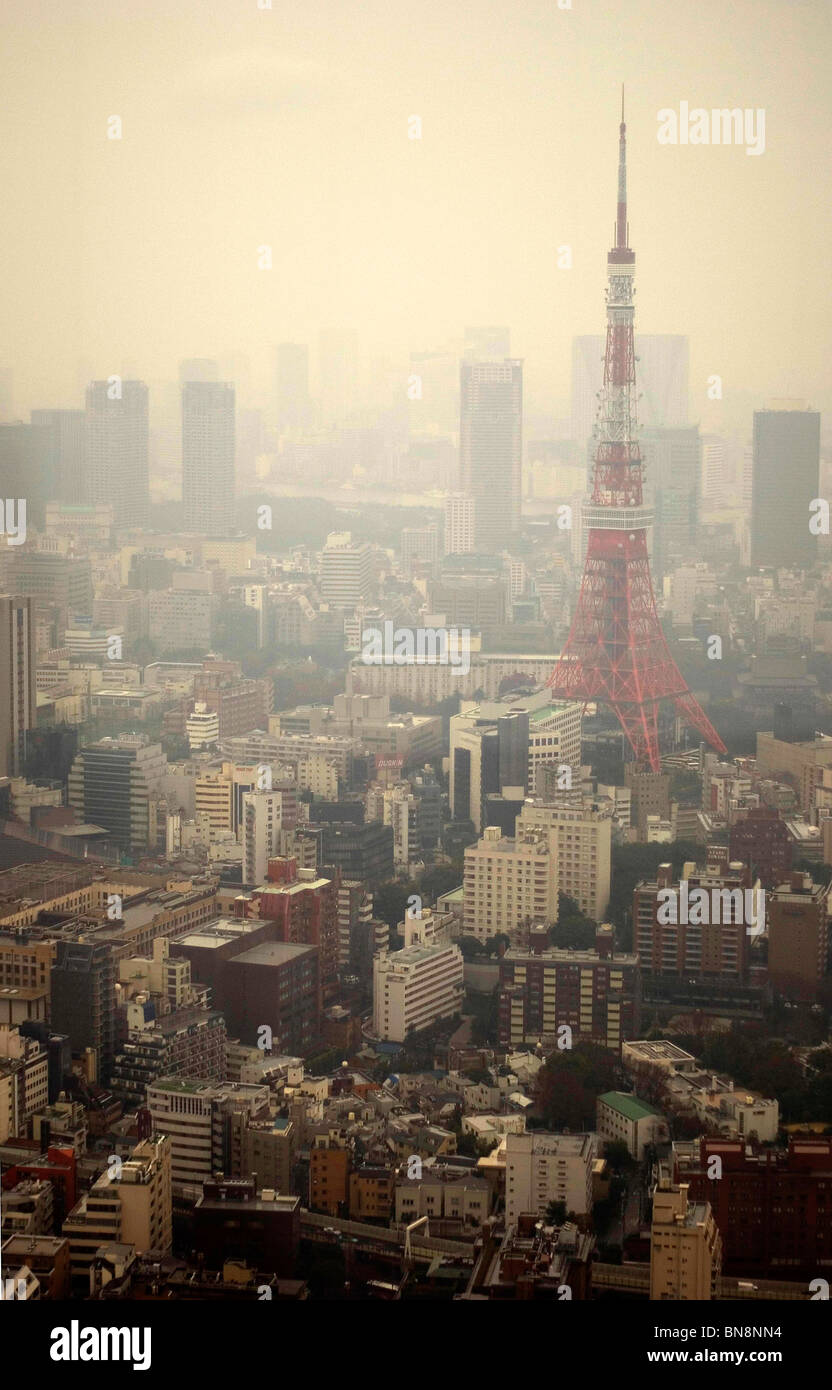 Tour de Tokyo vu de la Tokyo City View à Roppongi Hills. Banque D'Images