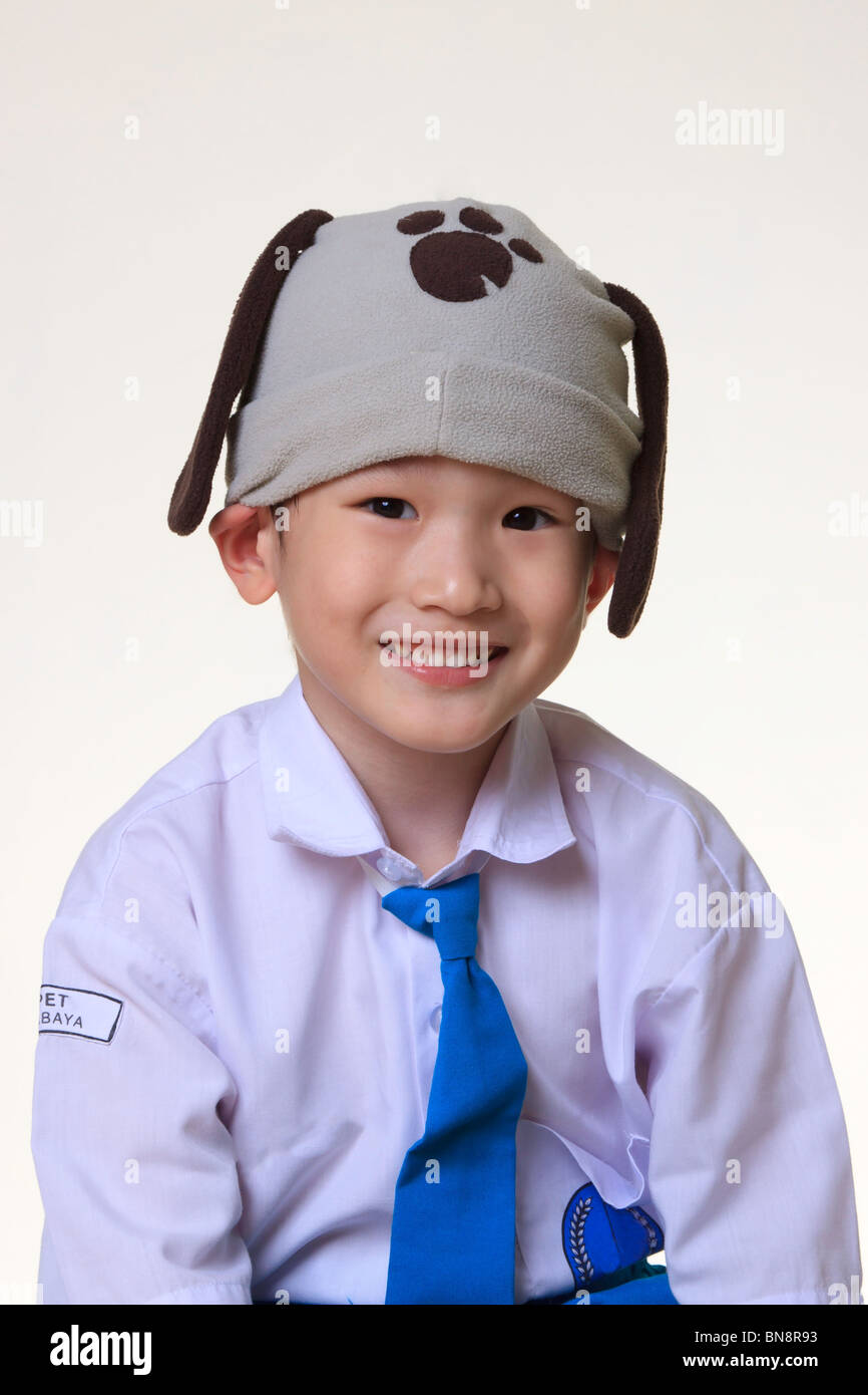 Asian School Boy Banque D'Images