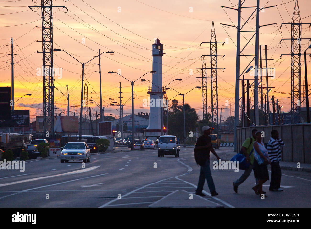 British Colonial historique phare de Port of Spain Trinidad Banque D'Images