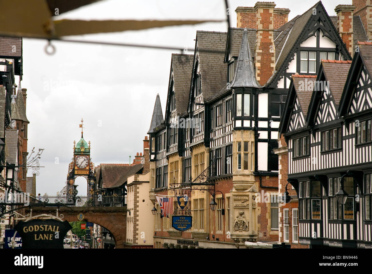 Centre-ville de Chester Eastgate Clock gateway Banque D'Images