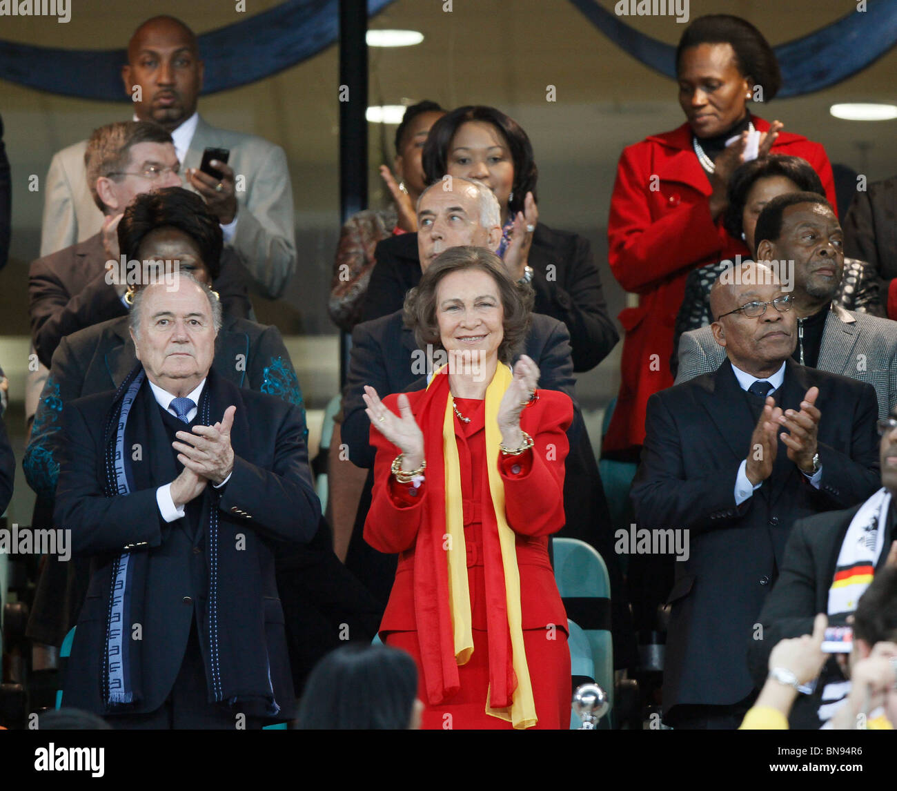 BLATTER REINE SOFIA ZUMA ALLEMAGNE / ESPAGNE ALLEMAGNE/ESPAGNE STADE DE DURBAN DURBAN, AFRIQUE DU SUD 07 Juillet 2010 Banque D'Images