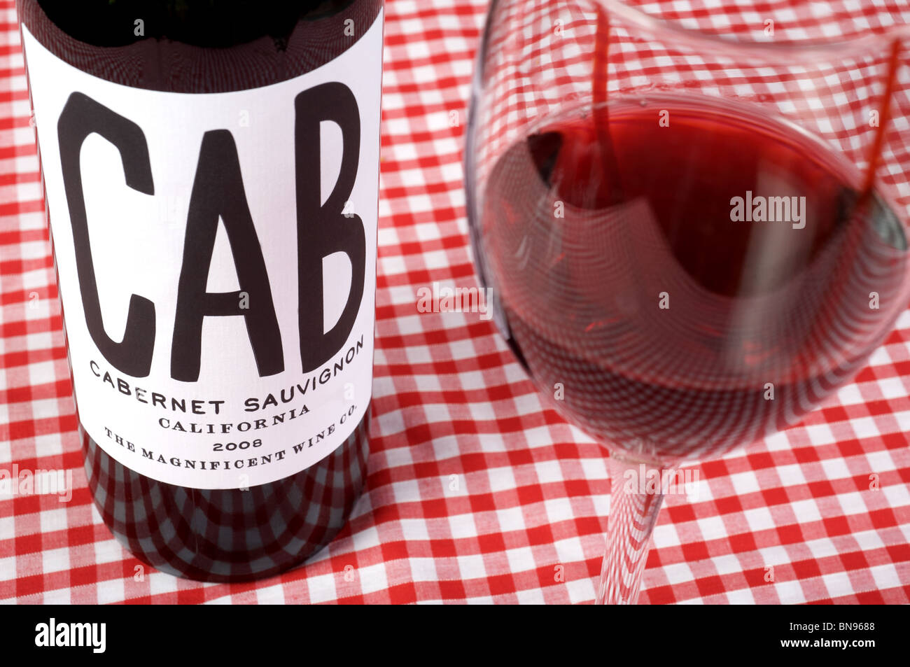 Vin rouge Californie Cabernet Sauvignon 2008 de la magnifique Wine Company (UK) Banque D'Images