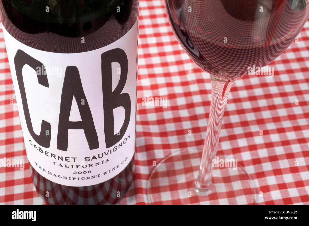 Vin rouge Californie Cabernet Sauvignon 2008 de la magnifique Wine Company (UK) Banque D'Images