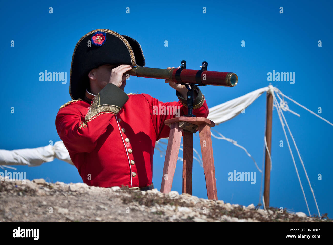 Loisirs historique pour fêter le bicentenaire de la construction de Fort Zambujal, à Mafra, partie de la Lignes de Torres Banque D'Images