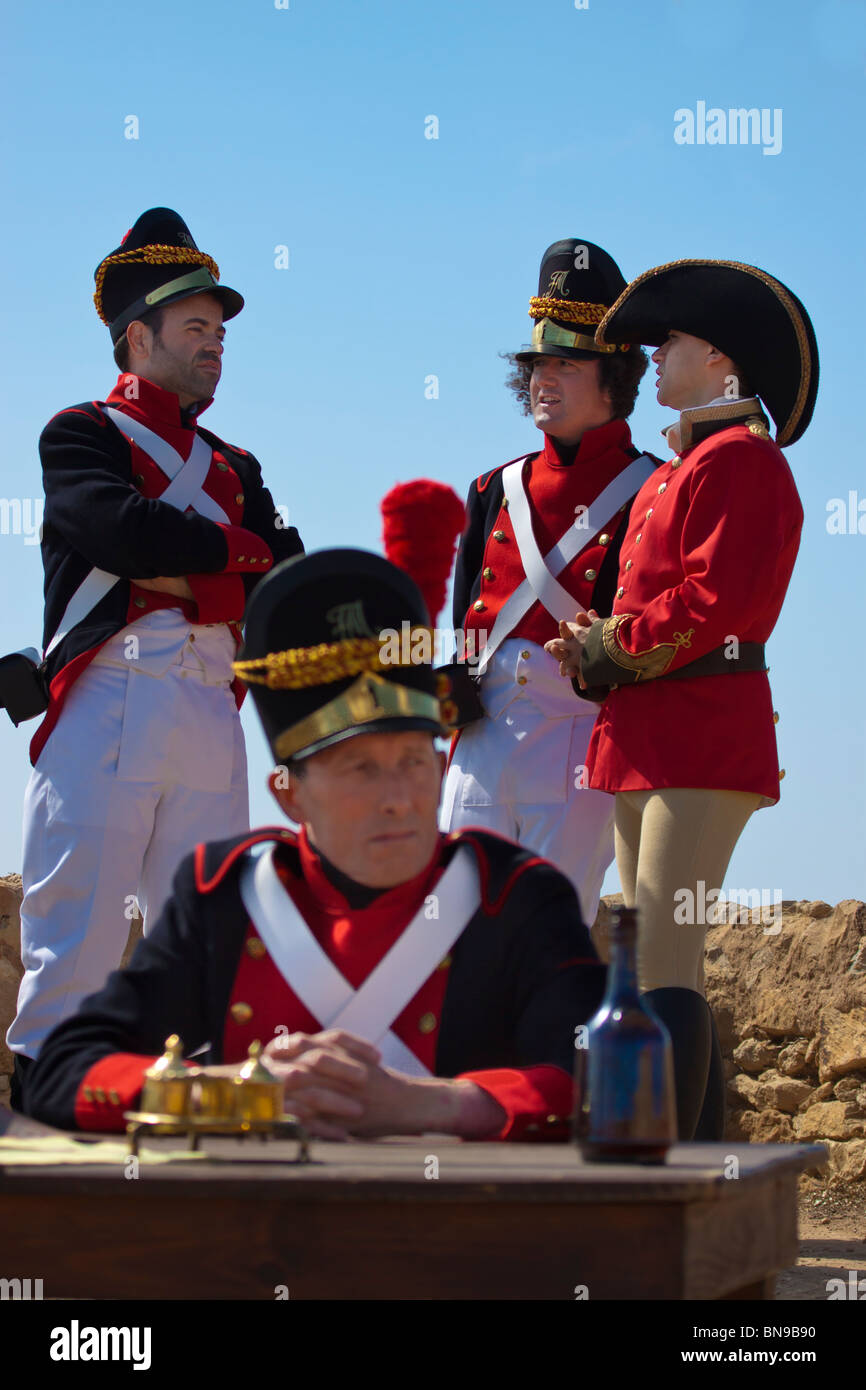 Loisirs historique pour fêter le bicentenaire de la construction de Fort Zambujal, à Mafra, partie de la Lignes de Torres Banque D'Images