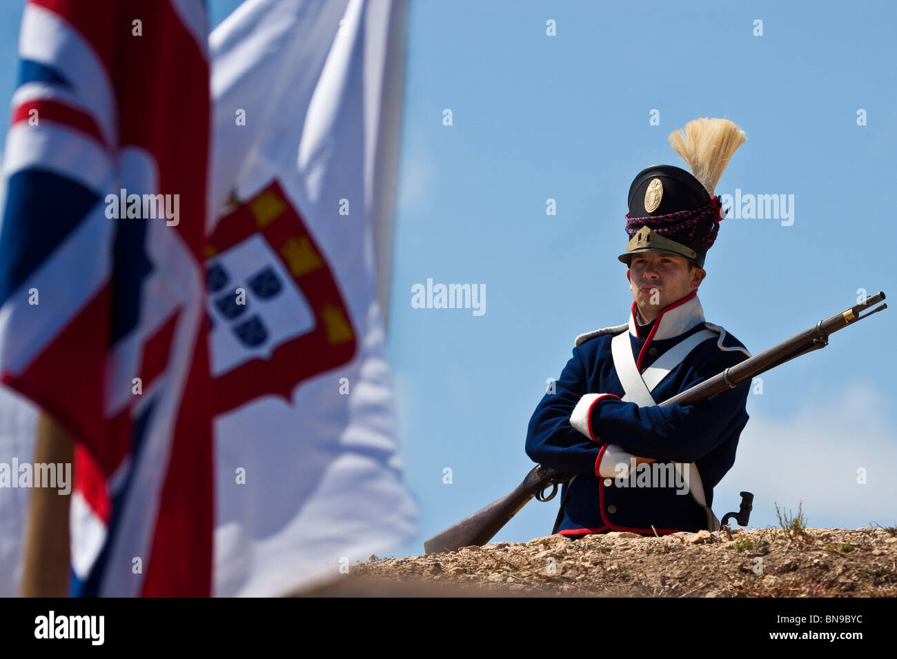 Loisirs historique pour fêter le bicentenaire de la construction de Fort Zambujal, à Mafra, partie de la Lignes de Torres Banque D'Images