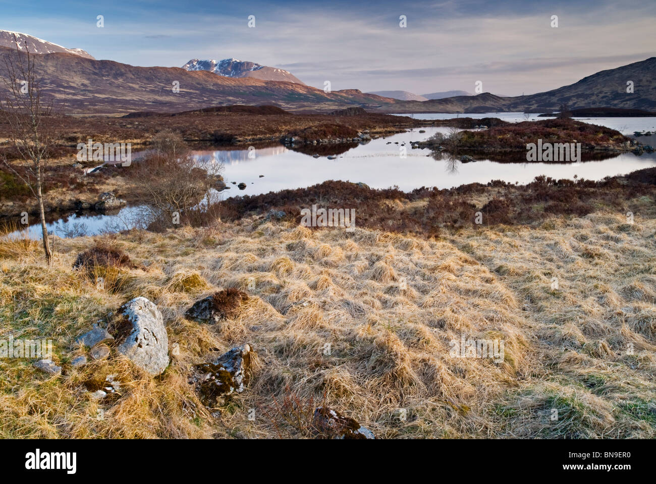 Lochan na h Achlaise, Rannoch Moor, Highlands, Scotland, UK Banque D'Images