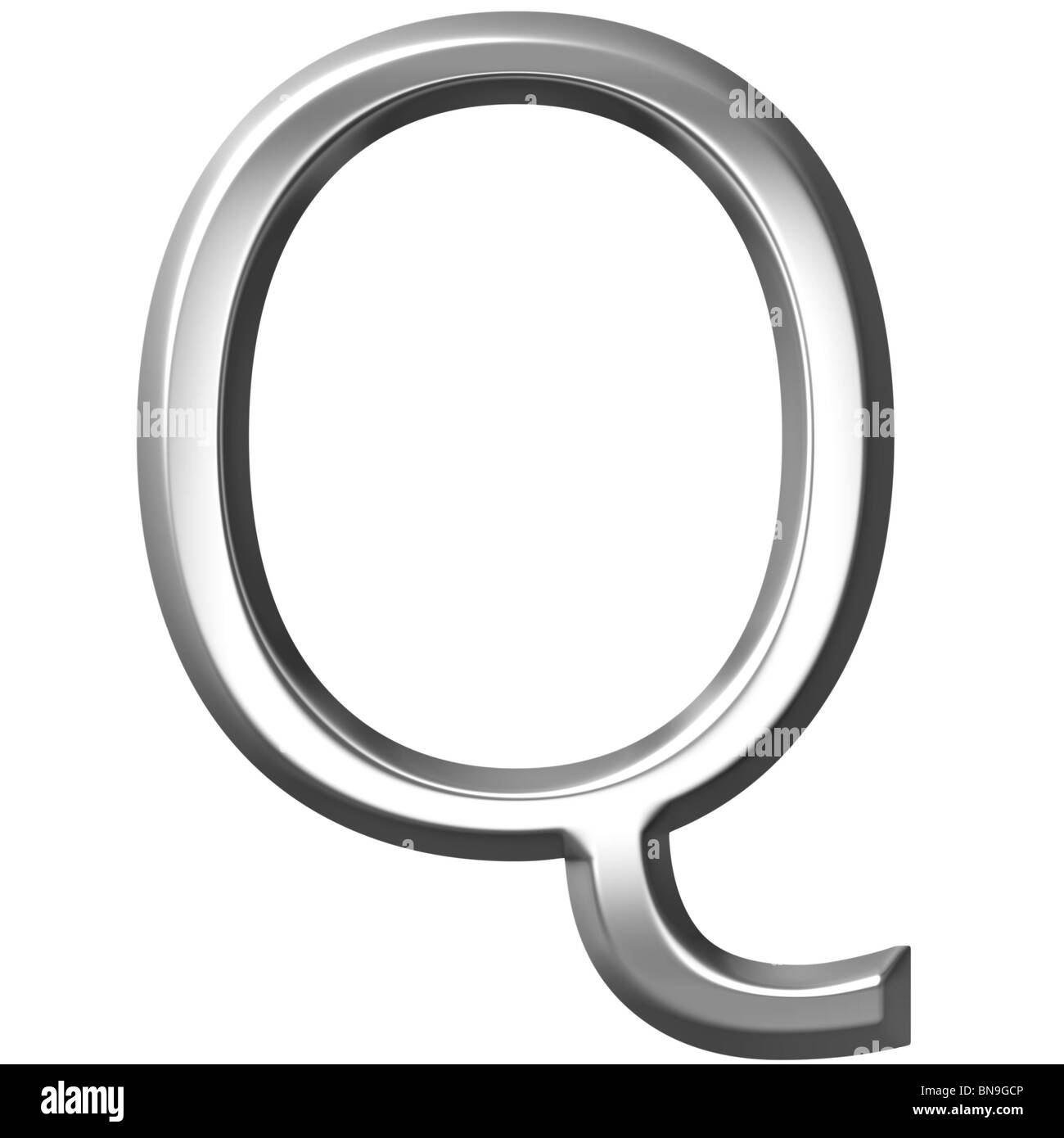 Argent 3d lettre Q Banque D'Images